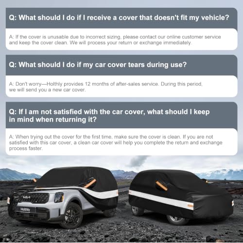 10 Layers SUV Car Cover Custom Fit for Kia Telluride (Black Gray / Custom Fit for Kia Telluride)