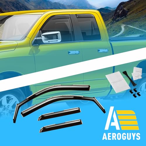 Extra Durable Window Deflectors in (For Dodge RAM 09-18 Quad Cab)