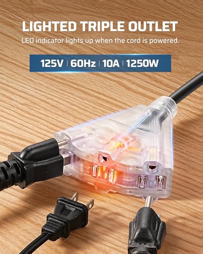 75FT Retractable Extension Cord Reel (Black)