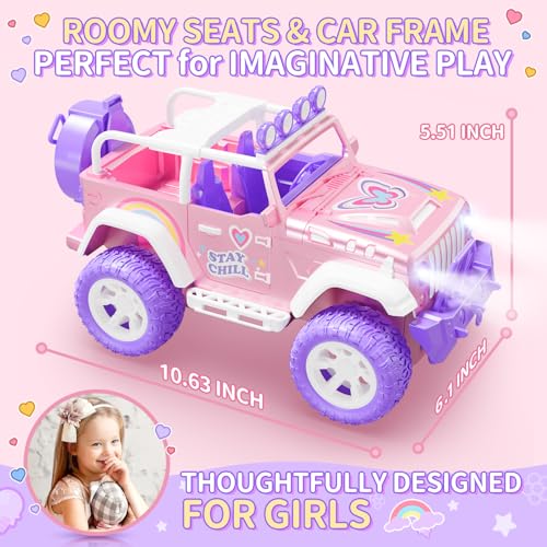 Pink Remote Control Car for Girls with Fog Mist & Music (Pink)