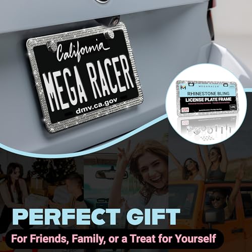 Dazzling Bling License Plate Frame for Women (Clear / 1 Piece)
