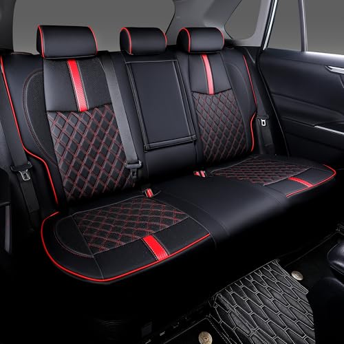 Custom RAV4 Seat Covers for 2019 (Black with Red Sport / 2019-2025 RAV4 Gas)