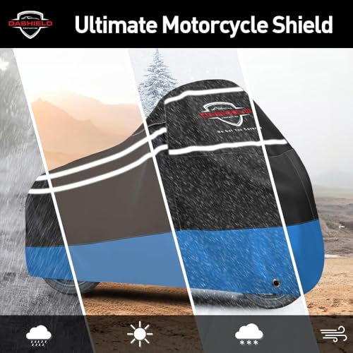 Ultimum Series Motorcycle Cover Waterproof All Weather Protection Universal Heavy Duty Night Reflector with Lock (S)