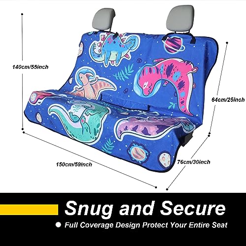 Back Seat Cover for Car Trucks Van SUV (Rear Bench Seat Towel / Cartoon Dinosaur)
