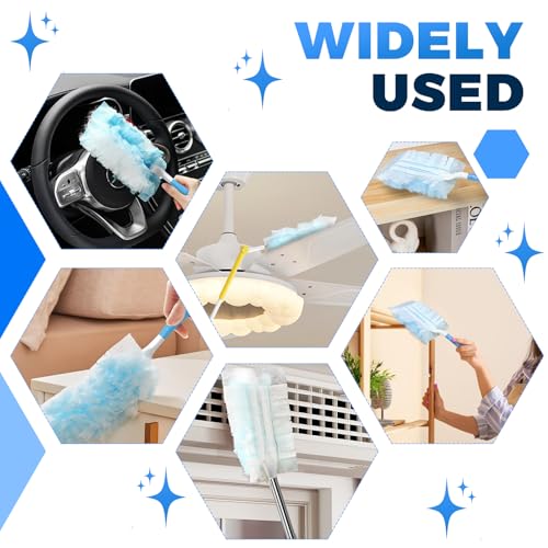 50PCS Microfiber Duster Refills Kit with 5 Handles Compatible with Swiffer