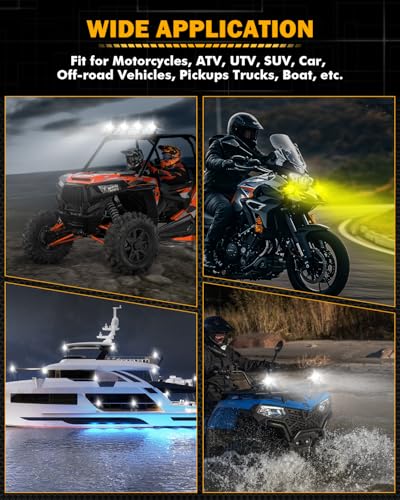 MT8 Series Motorcycle Fog Lights Auxiliary Lights Driving Lights (Black)