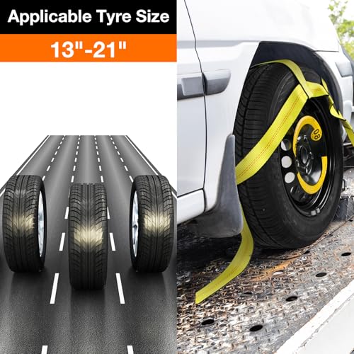Tow Dolly Basket Straps with Swivel J Hook 2 Pack Fit 13" (2 Pack-13"-21")
