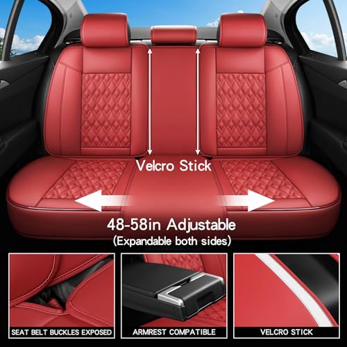 Car Seat Covers Full Set (Wine-Red / Full Set)