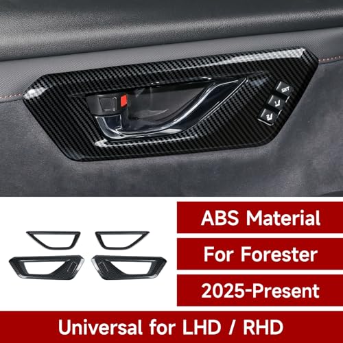 Car Inner Door Handle Panel Cover Decals Only for 2025 2026 Subaru Forester Accessories ABS Carbon Fiber Stickers (Inner Door Handle Decal)