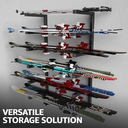 Wood Organizer and Lumber Storage Rack Wall Mount (1Black - 6 Level)