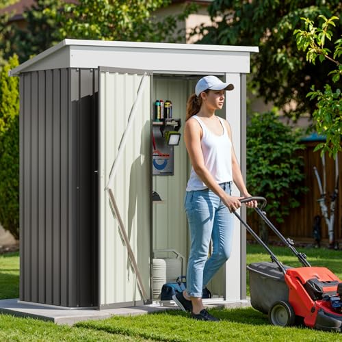 5x3 FT Outdoor Storage Shed (Gray / 5x3 FT)