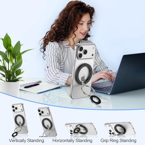 Magnetic Phone Ring Holder for Samsung Galaxy S26 S25 Ultra S25 S24 FE S24 (black)