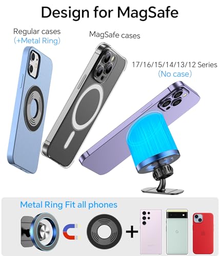 for Magsafe Car Mount【20 Strong Magnets】Magnetic Phone Holder for Car Phone Holder Mount Dash Mounted Holders Cell Phone Holders for Your Car Accessories for Women Men for iPhone 17 16 15 14 (Blue)