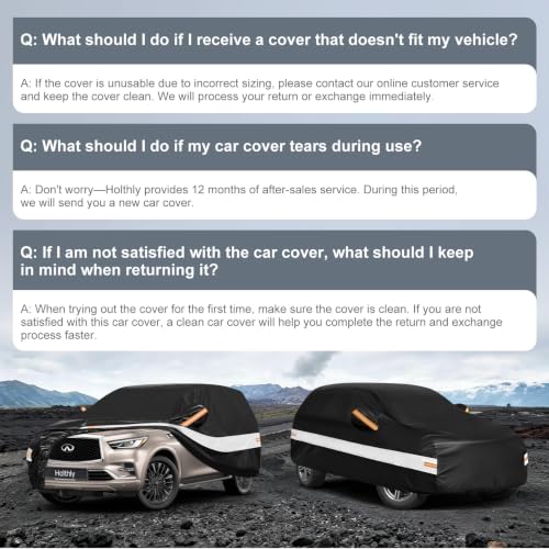 10 Layers SUV Car Cover Custom Fit for Infiniti QX80 (Black Gray / Custom Fit for INFINITI QX80)