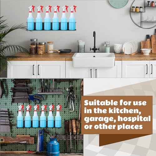2 Pcs 6 Holes All Purpose Steel Spray Bottle Holder Heavy Duty Can Holder Rack Organizer Easy Install Wall Mount Paint Spray Bottle Organizer Storage Rack for Garage Home Workspace (Black / 6 Holes)