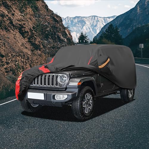 All Weather Waterproof Car Cover for Jeep Wrangler 4 (S2 Fit Wrangler 4 Door / 3 SUV Car Cover)