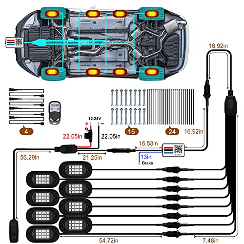 Rock Lights for Trucks (8 Pods / RGB)