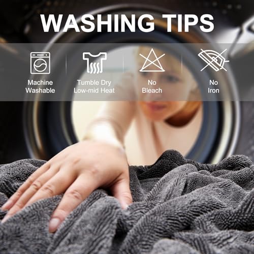 2 Pack XL Car Drying Towel (Gray-gray)