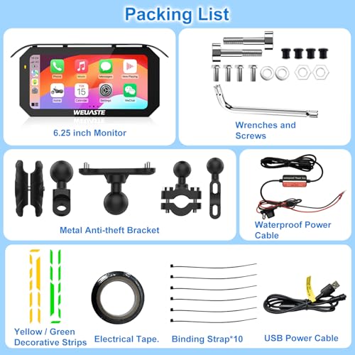 6.25" Motorcycle CarPlay Navigation HD Touch Screen