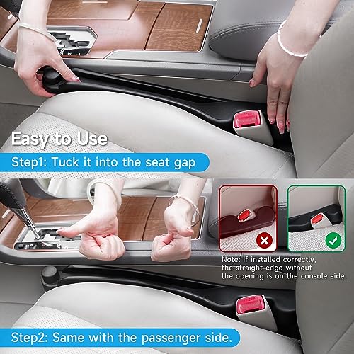 Car Seat Gap Filler Organizer Soft Foam 3IN1 Storage Slot & Hook (Black / Narrow)