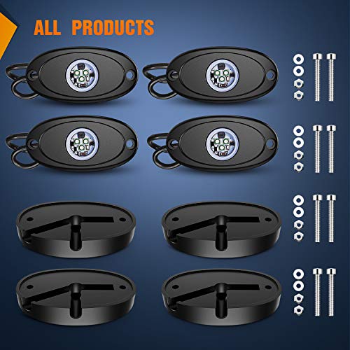 4PCS Blue LED Rock Lights Underglow Wheel Well Pods (Blue / 4Pcs Pods)