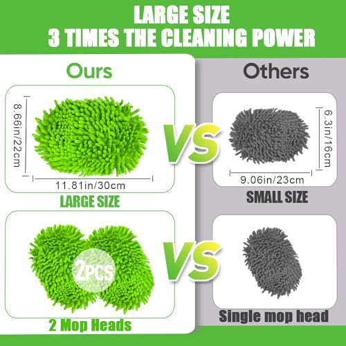 62" Car Wash Brush Mop Kit with Long Handle (Green)