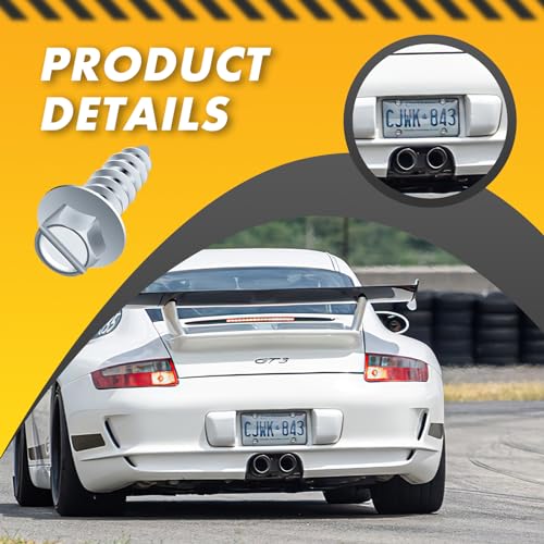 Upgraded】 100 Pcs License Plate Mounting Screws for Car Dealers #14 x 3