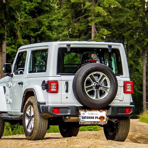 Tiger Skin Stripe Pattern License Plate Frame Stainless Steel 6.3 X 12.2 in (Tiger Skin Stripe)
