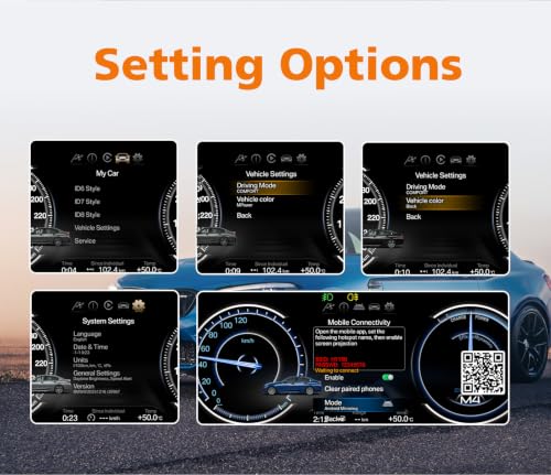 12.3” HD Screen1920*720 Digital Instrument Cluster Display for BMW 5 Series E60 E61 X5 E70 X6 E71 Support Wireless Apple Carplay Speedometer Upgrade Plug&Play Replacement