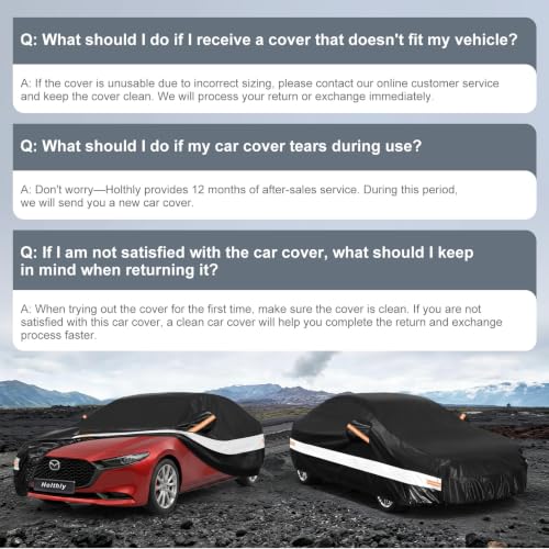 10 Layers Car Cover Custom Fit for Mazda 3 Sedan (Black Gray / Custom Fit for Mazda 3)