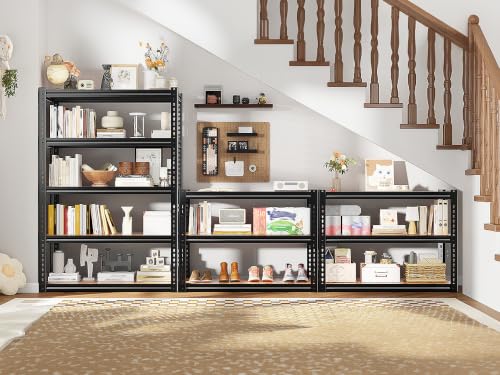 Storage Shelves Whith Thickened MDF Wood for House Pantry Organizer (R2-33.9"Wx15.4"Dx65.8"H,Black)