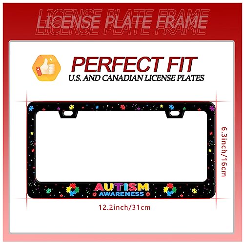 Autism Awareness License Plate Frame Stainless Steel Decorative 12.3"x6.3" (Autism awareness)