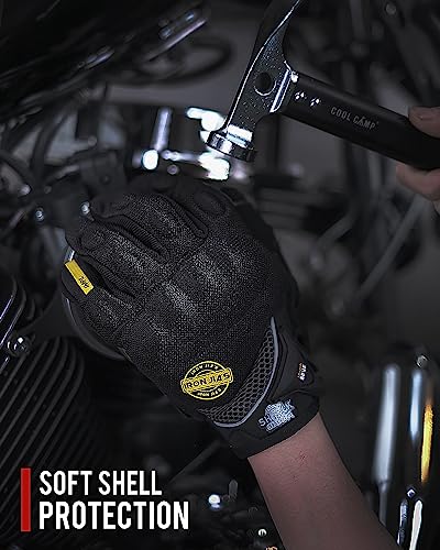 Motorcycle Riding Gloves Touch Screen Full Finger Glove Motocross Road Racing Bike Outdoor Sports for Women Men (XX-Large / 09Black)
