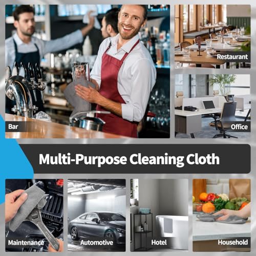 Grey Microfiber Cleaning Cloth (12pk / Grey)
