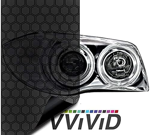 Extra Wide Headlight Taillight Vinyl Tint Wrap 16 Inch x 60 Inch Roll (16" x 60" / Hex+ Dark Smoke)