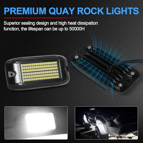 108 High Power LEDs per Pod 4Pods Pure White Rock Lights Ultra (Pure white 108w rock lights)