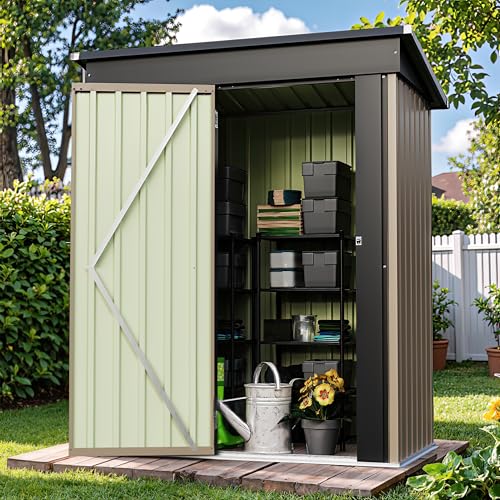 5x3 FT Outdoor Storage Shed (Brown / 5x3 FT)