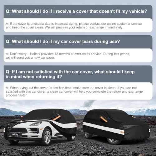 10 Layers SUV Car Cover Custom Fit for Porsche Macan (Black Gray / Custom Fit for Porsche Macan)
