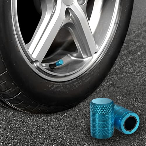 Tire Valve Stem Caps (Cyan)