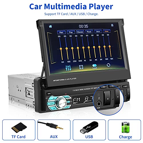 7'' Single Din Carplay Car Stereo (USB, Carplay)