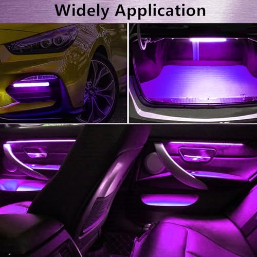 LED Interior Lights DC 12V Seat Ambient Light Cigarette Lighter (Pink)
