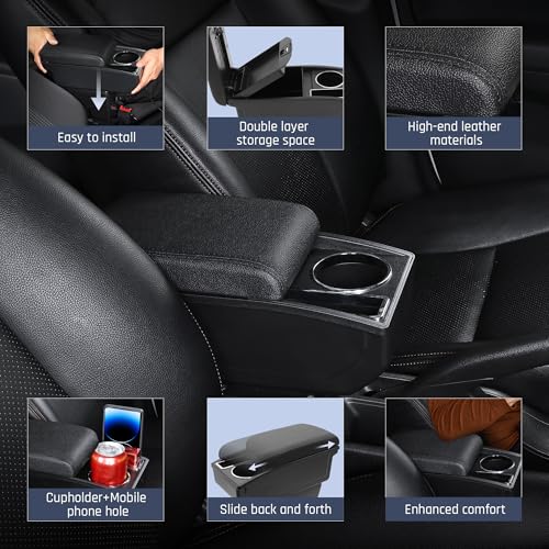 Armrest Box for Toyota Hilux Accessories (Black Thread)