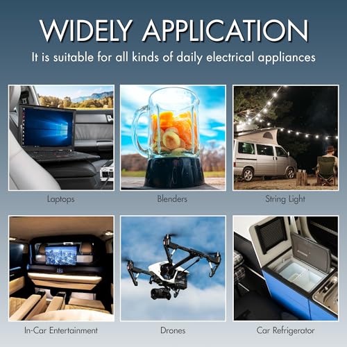 EL3724 2000W Slim Line AC to DC Power Inverter 2000W TrueRated Continuous 4500W Surge Power DC 12V to AC 110V Power Inverter with 3 AC Outlets and 2A USB Charging Port (2000W - 12V)
