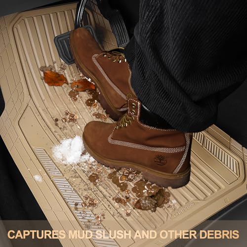 Heavy Duty Sporty Rubber Car Mats (beige)