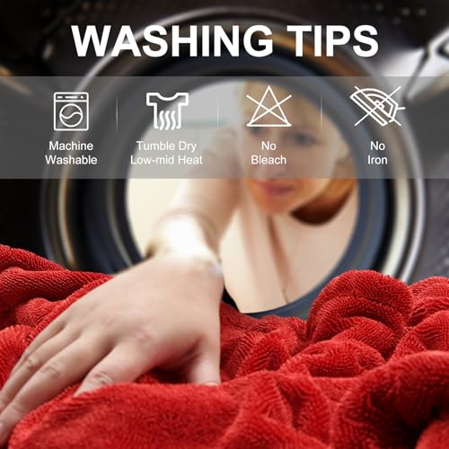 2 Pack XL Car Drying Towel (Gray-red)
