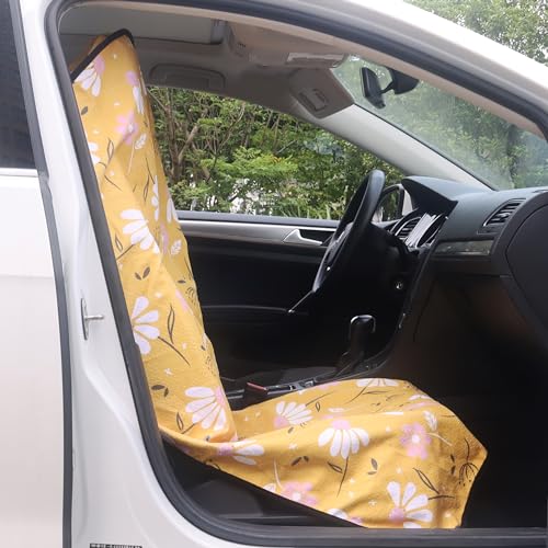 Car Seat Cover Protector Front Seats (1Pcs Front Seat Towel / Chamomile and Yellow)