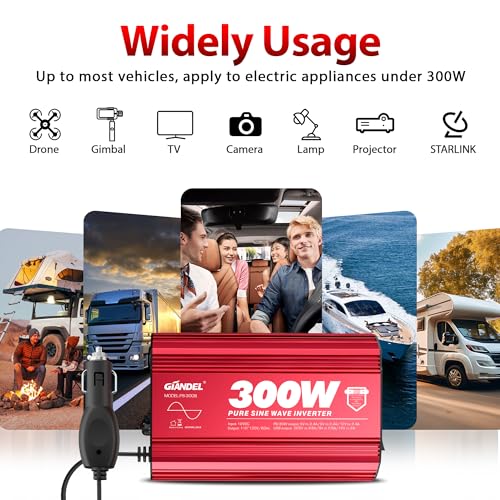 300 Watt Pure Sine Wave Car Power Inverter
