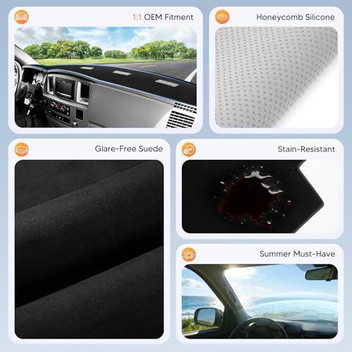 Dash Cover for 2006 (5)06-08 Dodge Ram(Black))