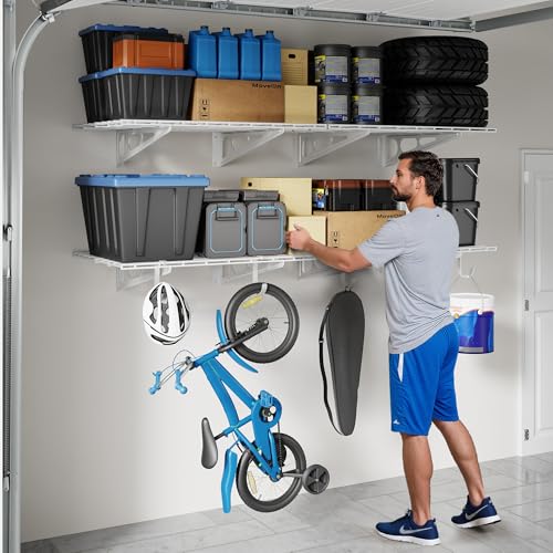 2 Pack Garage Shelving with Hooks