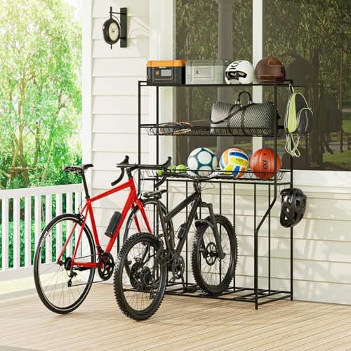 4 Bike Stand Bike Rack Garage with 3 (Large)